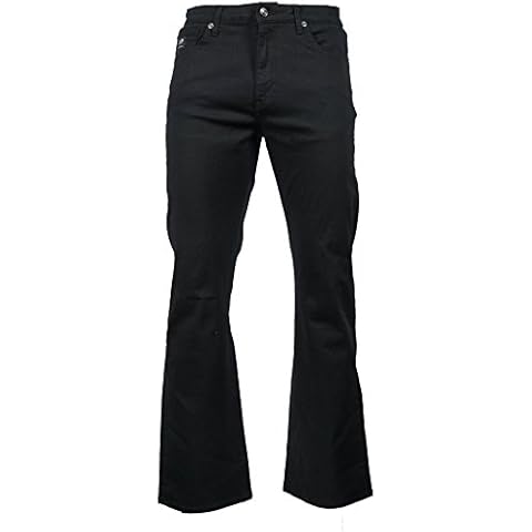 LCJ Denim Men's Bootcut Stretch Indie Retro Jeans 70s Black LC20 (38W 30L) Cover