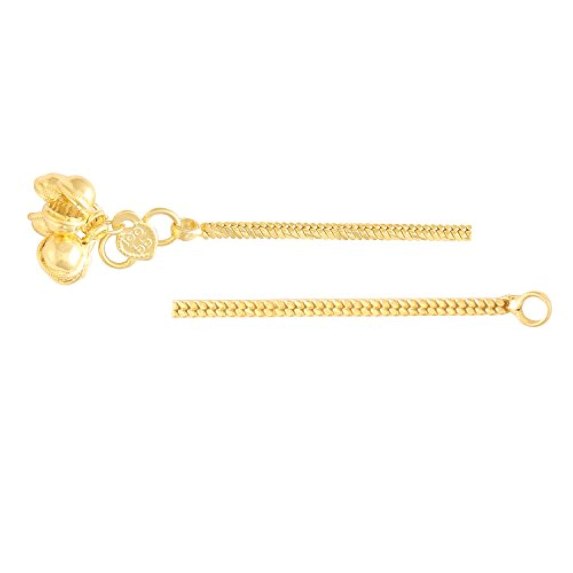 Women's Gold Plated Traditional Square Rope Design Anklet