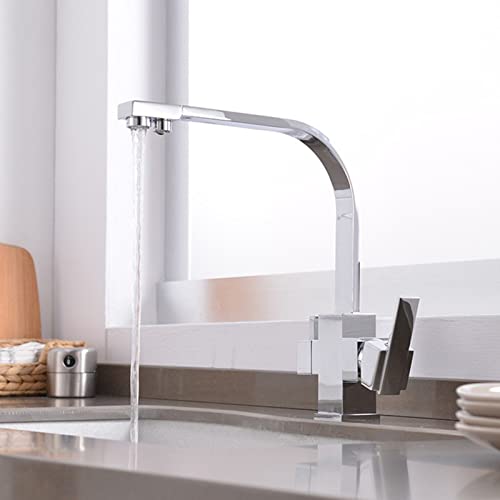 Robinet de cuisine 3 en 1 pour eau potable propre et filtrée sans second trou