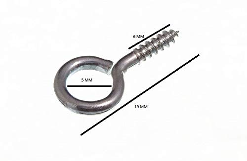 ONESTOPDIY.COM Lot de 1000 crochets fermés à visser n°2 – 2 mm x 20 mm – Plaqué zinc brillant (BZP)