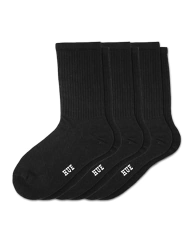 HUE Women's Casual Ribbed Must-Have Crew Lightweight Athletic Socks 3 Pair Pack2