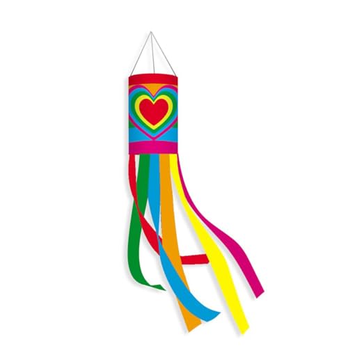 Windsack Rainbow Flag Windsack Colorful Hanging Decoration Rainbow Columns Windsack Rainbow Windsack Flag For Backyard Garden Terrace Outdoor Festival Celebrations Hanging 15x100cm