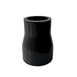 Haturmyko ID 1.5' to 1.75' Silicone Reducer Coupler Hose, 3' Length Universal 4-Ply Reinforced Straight Silicone Hose Turbo Intake Coupler Intercooler Pipe Black