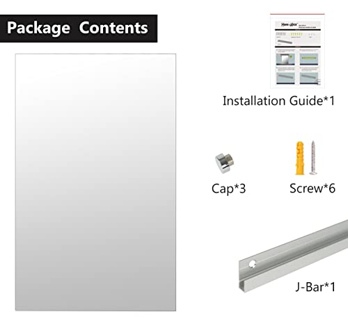 H-A Hans & Alice Wall Mounted Activity Mirror, Home Gym Mirror With Flat Polished Edge, 47.2" X 31.5" (Single) #TOP4