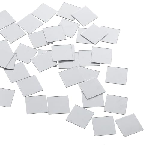 Bewudy 200 sztuk mini luster, 2,5 × 2,5 cm, akrylowe płytki lustrzane, małe samoprzylepne lustro, kwadratowe, samoprzylepne, mozaikowe, do sztuki, na ścianę, majsterkowanie, do dekoracji domu