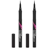 Maybelline Eyestudio Master Precise All Day Waterproof Liquid Eyeliner, Black, 0.034 Ounce (Pack of 2)