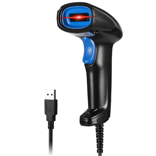 Esup Barcode Scanner with Stand USB Barcode Scanner Wired Handheld Laser Barcode Reader with...
