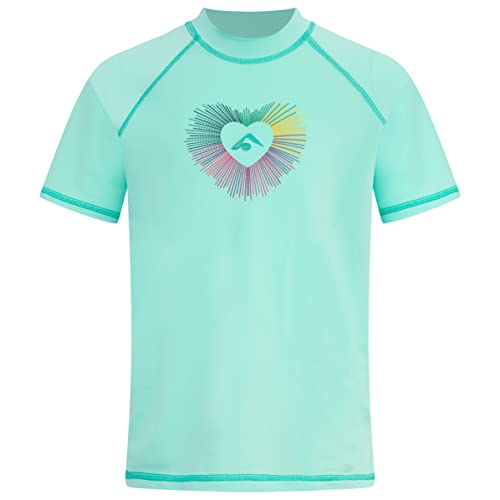 Image of Kanu Surf Girls' Jade Rash Guard UPF 50+ Sun Protection Short Sleeve Swim Shirt