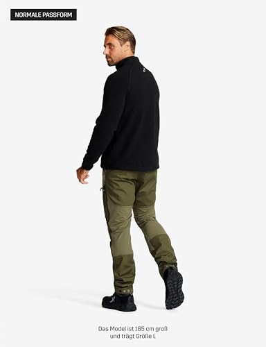 RevolutionRace Canyon Full-Zip Pile Fleece für Herren, Outdoor Fleecejacken perfekt für Wanderungen und Outdoor-Abenteuer, Black, M