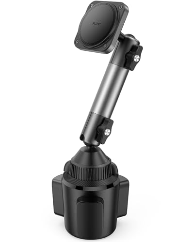APPS2Car Heavy Duty Magnetic Cup Phone Holder Mount | Aluminum Arm | Dual Ring N55 Magnets | Fits 3-4 Cup Holders 20mm Ball Joint | Compatible with MagSafe iPhone Samsung Smartphones
