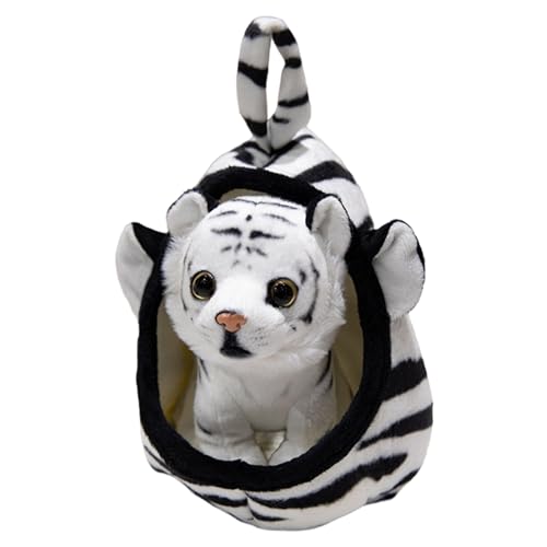 Nuiorfty Animal de Peluche de Tigre Blanco 7.1 Lindo Tigre de Peluche con guarida y Mango Lindos Animales de realistas para niñas y niños
