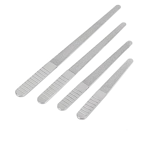 BIUDECO 6個 ステンレス鋼ネイルファイラー 爪 形 キット ネイルファイル サンディング 道具 ファイリング ネイルバッファー フランス語 マニ ネイルアート研削ツール Silver