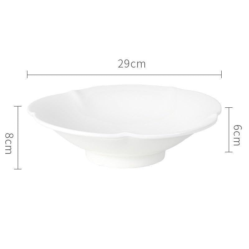 Talerz obiadowy, talerze, talerz ceramiczny, domowa sałatka owocowa, zupa parowana, biała zastawa stołowa w stylu zachodnim, talerze obiadowe do układania w stos