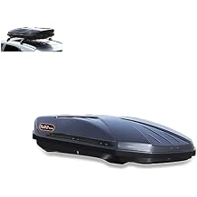Black Horse Rooftop Cargo Carrier ABS + PMMA Hard Shell, 14 Cubic Feet Waterproof Car Roof Cargo Carrier Box w/Dual Side Opening, Security Key,165lbs Capacity,for 30" to 80" Wide Crossbar Rack