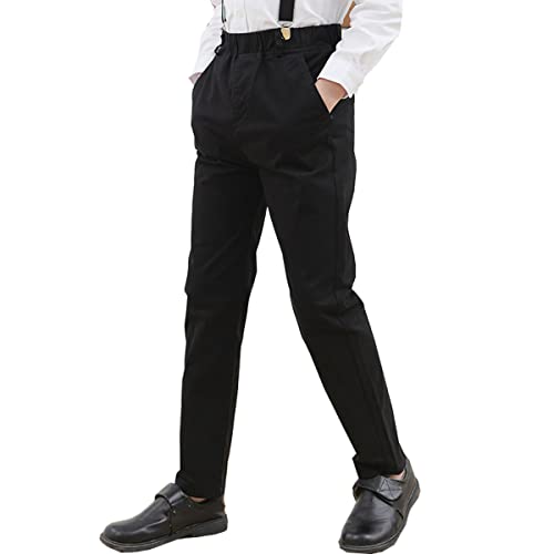 Kids Boys' Chino Pant Casual Elastic Waist Dressy Uniform Pants Size 4-15 Years2