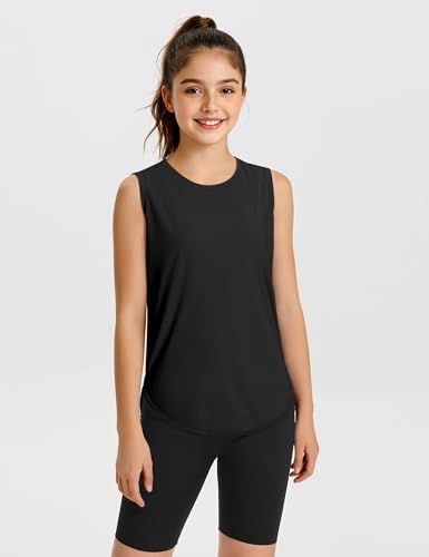 Image of JOCMIC Girls Tank Tops Quick Dry Athletic Sleeveless Shirts UPF50+