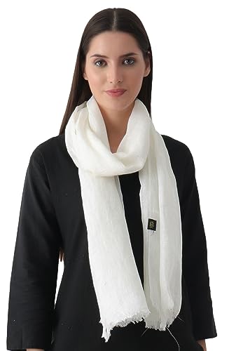 Natural Flax Linen, Solid Color, Light, Airy All Weather Scarf.