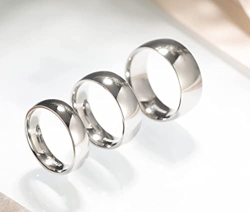 Tigrade 2Mm 4Mm 6Mm 8Mm 10Mm Titanium Ring Plain Dome High Polished Wedding Band Comfort Fit Size 3-15,8Mm,Size 13.5 #TOP2