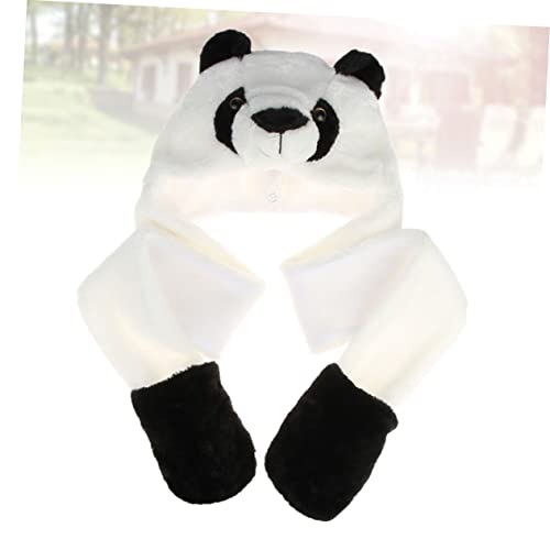 Homoyoyo Adorable Panda Animal Hat Pop up Ears Furry Hat for Cold Protection Cap Multi2