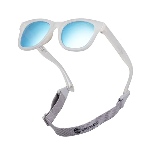 Image of COCOSAND Flexible Baby Sunglasses with Strap Polarized UV Protection for Toddler Infant Newborn Boy Girl Age 0-24 Months