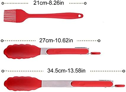Cooking Tongs New 3Pcs/Set Silicone Barbecue Tools Set Professional Food Tongs Silicone Basting Brush BBQ Tools Outdoors