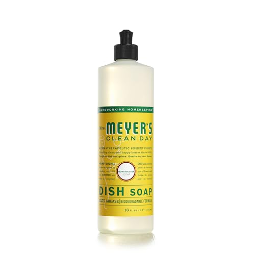 MRS. MEYER'S Clean Day Liquid Dish Soap, Biodegradable Formula, Honeysuckle, 16 fl. oz