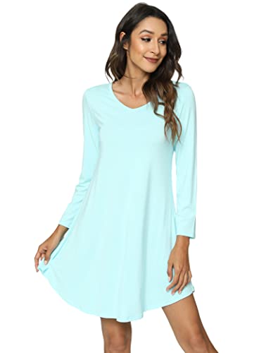 Image of GYS Womens Bamboo Viscose Nightgown Super Soft Lightweight Night Shirts for Sleeping