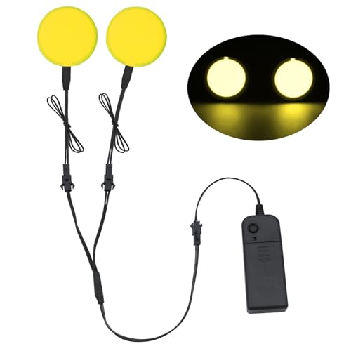 Image of Led Eyes for Mask Skeleton Ghost Black Cat Spider Pumpkin Spooky Tree, EL Panels Light for Cosplay DIY Themed Party Decor (Yellow, 50mm)
