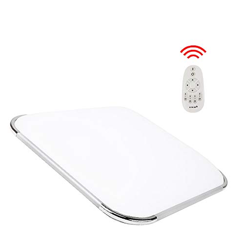 Preisvergleich Produktbild 64W Dimmbar LED Deckenleuchte Eckig Deckenlampe Ultraslim mit Fernbedienung Wohnzimmerlampe Badleuchte Schlafzimmerleuchte Beleuchtung Innenleuchte Silber Energiesparende Möbeleinbauleuchte