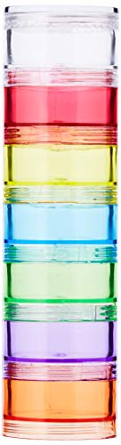GMS 7 Day Stackable Rainbow Pill Reminder with Extra Lid - Small Size Pill Organizer