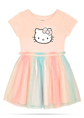Hello Kitty Girls and Toddlers' Short Sleeve Tutu Dress Casual Party Tulle Skirt Dresses