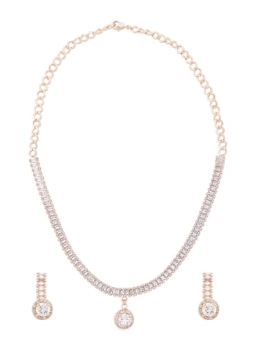 Juego de joyas DMZ-3015 en oro rosa para iluminar tus looks diarios