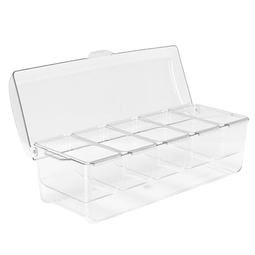 Serveur à condiments avec conception compartimentée en plastique pour buffet - 2