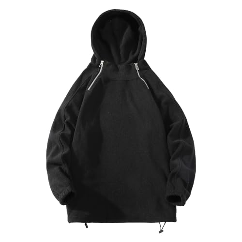 Ymosrh Men's Sweatshirt Hoodies, Quarter Zip Long Sleeve Casual Workout Pullover Hooded Sweatshirts, M-4XL