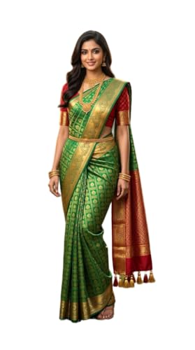 Image of VFCollections Women's Kanchipuram Silk Saree With Blouse Piece