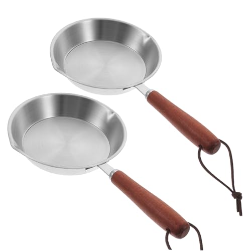 ULDIGI 2 Pièces Mini Casserole En Inox Poêle à Frire Crêpes à La Poêle Antiadhésive Wok à Induction Petite Poêle Antiadhésive Induction Poêles...