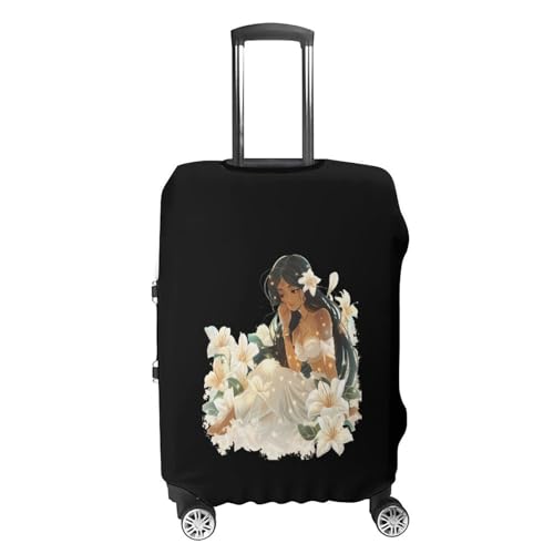 Girl On A Jasmine Flower Travel Luggage Cover Suitcase Protector Anti-scratch Suitcase Cover Washable Baggage Covers S3