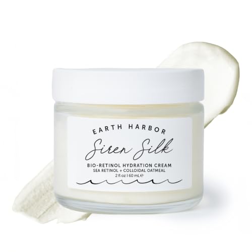 Earth Harbor SIREN SILK Multi-Tasking Hydration Creme Packed with 20 Botanical Actives Vegan & Cruelty-Free Night Cream with Sea Retinol Alternative for Intense hydration Fine Lines & Wrinkles 2 oz