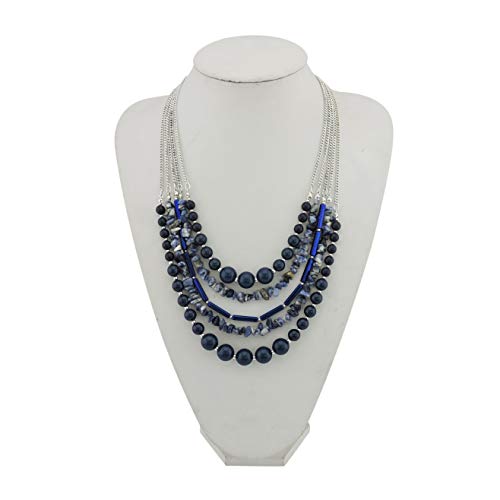Bocar Long Statement Vintage 5 Layer Stone Acrylic Beads Necklace Women (Nk-10551) #TOP2