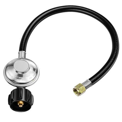 Rushare 2 Feet Universal Gas Grill Regulator and Hose Propane Regulator Replacement for Weber Charbroil Nexgrill Grill Propane Patio Heater and Fire Pit
