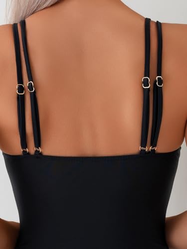 Women One Piece Swimsuit Sexy Swimsuit with Metal Buttons Tummy Control High Waisted Bathing Suit Shapewear Swimsuit4