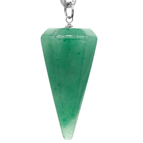 Vibratis Pendule Divinatoire de Radiesthésie Pierre d'AVENTURINE forme cône - Pierre de Protection & d'Enracinement [𝐒𝐀𝐓𝐈𝐒𝐅𝐀𝐈𝐓 𝐎𝐔 𝐑𝐄𝐌𝐁𝐎𝐔𝐑𝐒É]