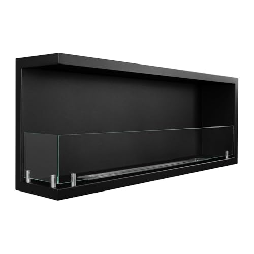 Camino A Bioetanolo Da Incasso Ad Angolo 120X22,4X45 Cm Sutri 120 Sx Nero - 6