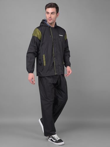 Image of Dollar Rainguard Men's Reversible Full Sleeve Solid Raincoat Set With Adjustable Hood and Pocket