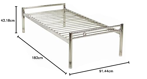 Pure Stainless Steel Bed Frame Without Mattress (3 X 6 Feet, Divan Bed 2)