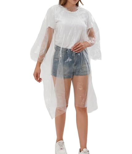 4Pcs Disposable Adults Clear Rain Ponchos,Transparent Waterproof Raincoats Rain Jackets