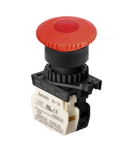 Autonics S2ER-E4RBL Illuminated Emergency Stops Ø22/25, RED, Haed ø40, 1 Normal Close, LED 100-220VAC
