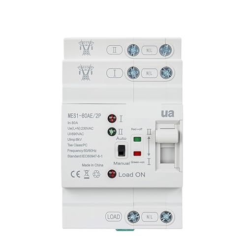 Commutateur de transfert anti panne électrique rail ATS double alimentation automatique 80A
