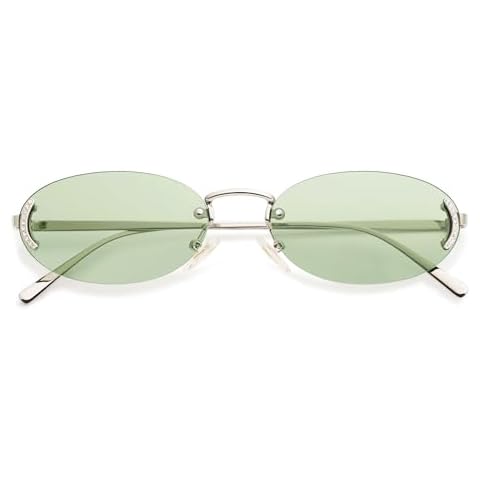 SOJOS SJ1227 Oval Rimless Sunglasses Cover