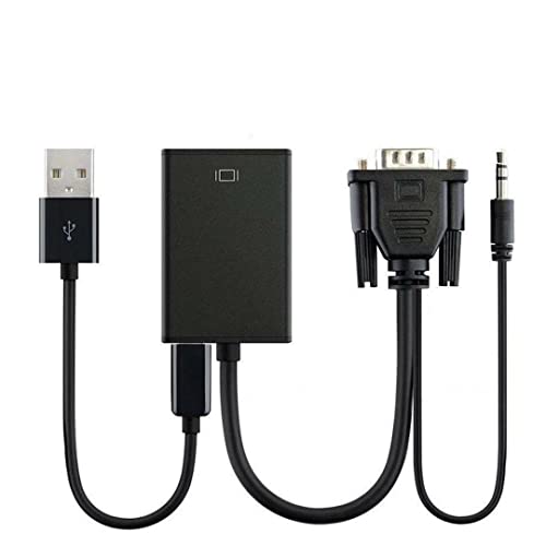 VGA to HDMI Adapter, 1080P HDMI Female to VGA Male with Audio Output Cable Converter Adapter Lead VGA To HDMI Converter PREMIUM QUALITY VGA Male to HDMI Female Converter for Laptop HDTV Monitor